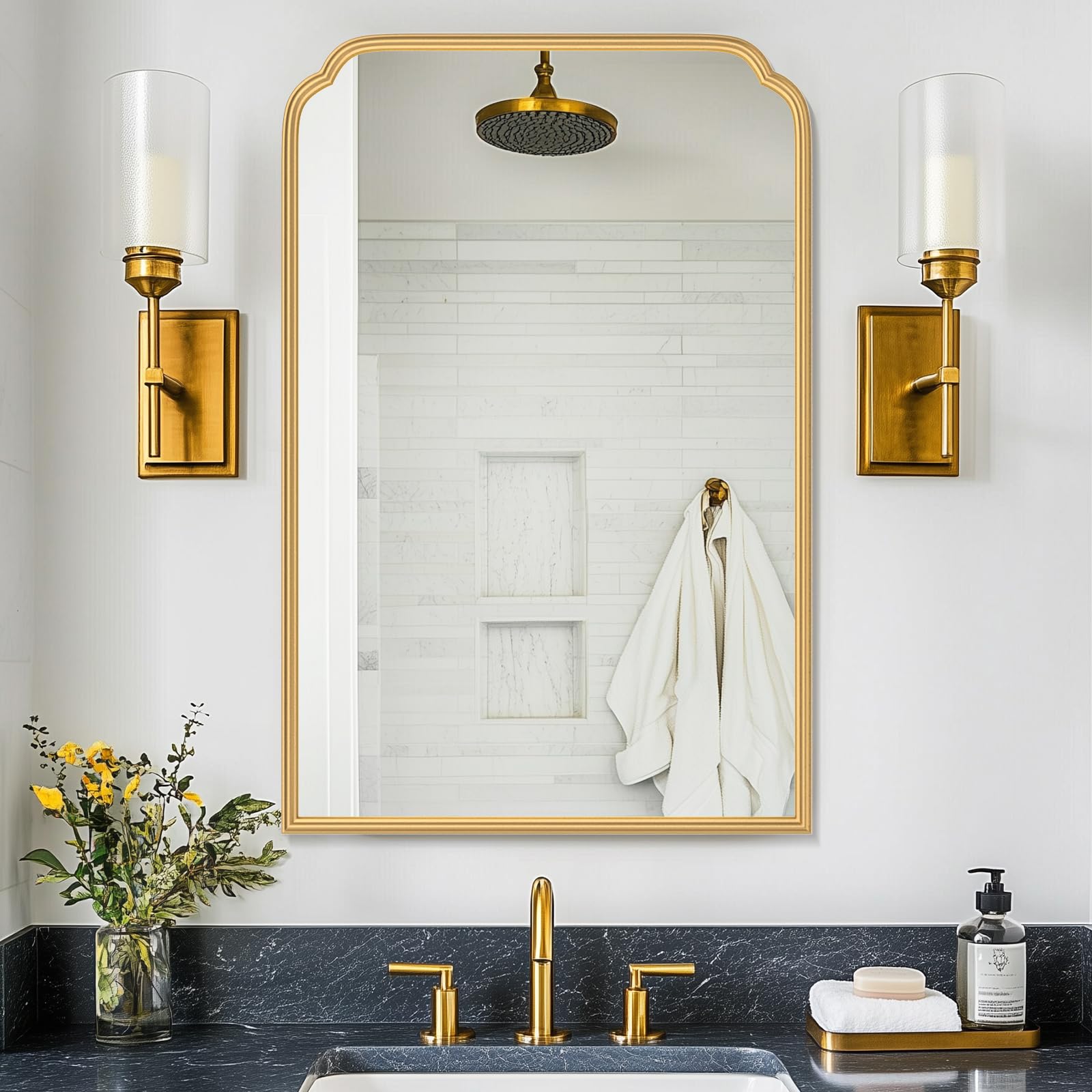 コーリ鋼の短刀 ショーケース 英語版 3枚➕匿名配送 Amazon.com: Ferytange 24X36 Inch Gold Mirror for Bathroom